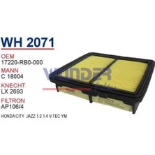 Wunder WH2071 Hava Filtresi Honda Jazz 08-C18004 FN3512 x MRMOEM-1082692