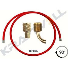 Kraftvoll 19015186 Klima Gaz Basma Hortumu 4000MM F 3 8 D F 3 8 90C Kırmızı Teflon
