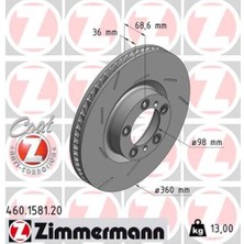 Zimmermann 460.1581.20 Fren Diski Ön Sağ Panamera 970 0986479D23 298615302B
