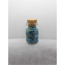 Gümüştel El Sanatları Sertifikalı Tüp Şişelerde Kırık Doğal Taşlar (Apatit Taşı Delikli) 5 x 3 cm  Büyük Boy