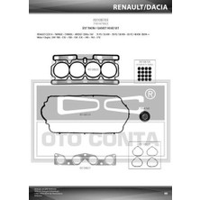 Oto Conta 40108703 Üst Takım Contası Keçeli Twingo Clio Iıı Modus Logan Sandero 1.2 16V D4F 7701475822