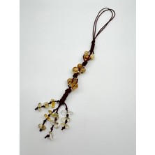 Sertifikalı Doğal Taş Sitrin Sallanan Dikiz Ayna Süsü Yeni Trend Araç Ayna Süsü El Yapımı