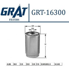 Grat 16300 Yakıt Filtresi Accent 1.5 Crd Era Getz Tuscon-Ceed-Sorento Bongo 2.5 D Musluksuz 319224H001