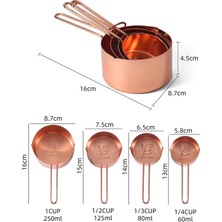 Pengfushop4 8 Adet Tarzı Et Rose Gold Ölçme Kaşık Seti Retro Pişirme Ölçme Araçları Ölçekli Paslanmaz Çelik Pişirme Pişirme Mutfak Aletleri (Yurt Dışından)