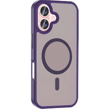 ZORE iPhone 16 Kılıf Magsafe Şarj Özellikli Mat Arka Yüzey Zore Sio Kapak-Lila