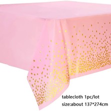 Pengfushop4 C Stili 137*274 cm Gül Altın Masa Örtüsü Goldsilver Dot Masa Örtüsü Yetişkin Mutlu Doğum Günü Partisi Malzemeleri Için Düğün Süslemeleri (Yurt Dışından)