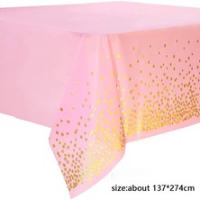 Pengfushop4 C Stili 137*274 cm Gül Altın Masa Örtüsü Goldsilver Dot Masa Örtüsü Yetişkin Mutlu Doğum Günü Partisi Malzemeleri Için Düğün Süslemeleri (Yurt Dışından)