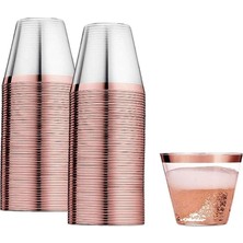 Pengfushop4 Altın Tozu Tarzı 4 Adet Tek Kullanımlık Rose Gold Edge Sert Plastik Havacılık Bardağı Suyu Viski Bardağı Altın Tozu Zemin Dokusu Tatlı Bardağı Mus Bardağı (Yurt Dışından)