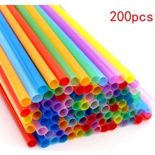 Pengfushop4 200 Adet Tarzı Kabarcık Çay Samanı Geniş Plastik Içme Pipetleri Bpa Ücretsiz Tek Kullanımlık Boba Milkshake Smoothie Slushie Suyu Için Yeniden Kullanılabilir (Yurt Dışından)