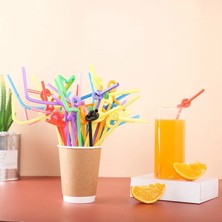 Pengfushop4 100 Adet Çok Renkli Pipetler Parti Düğün Kutlamaları Için Ekstra Uzun Esnek Plastik Içme Pipetleri Bar Suyu Içme Malzemeleri (Yurt Dışından)