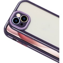 ZORE Apple iPhone 15 Kılıf Kamera Korumalı Renkli Kenar ve Çerçeve Tasarımlı Vitamin Kapak-Siyah