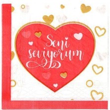 Parti Dükkanım Seni Seviyorum Peçete 20 Adet