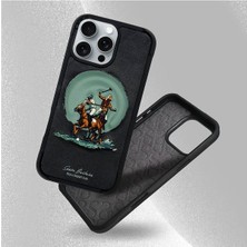 Santa Barbara Polo & Racquet Club iPhone 16 Pro Uyumlu Kılıf Aubrey Magsafe İçi Süet Nakış Desenli Kapak