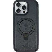 Santa Barbara Polo & Racquet Club Sbprc iPhone 16 Pro Uyumlu Kılıf Aleminyum Standlı Magsafe Pu Deri Mekanik Tuşlu Primo Kapak