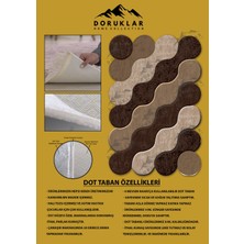 Doruklar Home Collection Kaymaz Taban Yıkanabilir Dijital Baskı Dekoratif Modern Desenli Elegance Serisi Lazer Kesim Dot Taban Halı ELG40