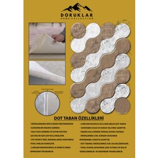 Doruklar Home Collection Kaymaz Taban Yıkanabilir Dijital Baskı Dekoratif Modern Desenli Elegance Serisi Lazer Kesim Dot Taban Halı ELG38