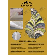 Doruklar Home Collection Kaymaz Taban Yıkanabilir Dijital Baskı Dekoratif Modern Desenli Elegance Serisi Lazer Kesim Dot Taban Halı ELG21