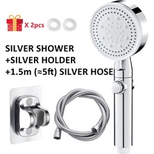 Mingjin Shop2 Gümüş D Tarzı 5 Modlu Duş Başlığı Yağış Yüksek Basınçlı Su Tasarruflu Duş Başlıkları El Duş Bataryası Banyo Aksesuarları (Yurt Dışından)