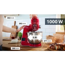 Bosch MUM5X720 Serie 4, Mutfak Makinesi, MUM 5, 1000 W, Kırmızı, Gümüş