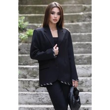 Kadın Astarlı Oversize Blazer Ceket