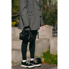 Marjin Kadın Sneaker Spor Ayakkabı Keten Kumaş Bağcıklı Hesna