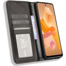 Hello-U Infinix Hot 40I Retro Deri Telefon Kılıfı Telefon Standı Cüzdan Kapağı (Yurt Dışından)