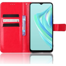 Hello-U Infinix Hot 20I 4g X665C / X665E Çılgın At Dokusu Manyetik Kelp Pu Deri Kılıf Cüzdan Stand Şok Geçirmez Telefon Kapağı Kayışlı (Yurt Dışından)