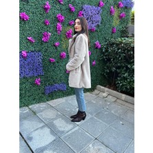 Peluş Suni Kürk Mont - Bejrenk