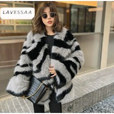 Gri Siyah Tilki Taklid Ithal Kürk