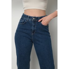 Modaca Kadın Mavi Mom Jeans