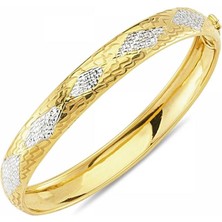 Sembol Gold Altın Taşsız Kelepçe 2 Taraflı
