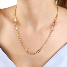 Sembol Gold 14 Ayar Altın Figaro ve Ataç Zincir 50 Cm YENİ
