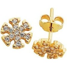 Sembol Gold 14 Ayar Altın İğne Küpe Kartanesi