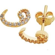 Sembol Gold 14 Ayar Altın İğne Küpe Vav Modeli