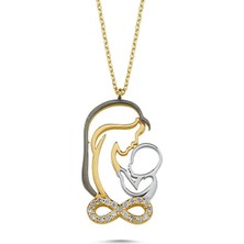 Sembol Gold Altın Anne&Bebek Kolye Sonsuzluk Tasarım Klb-0371