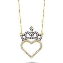 Sembol Gold Altın Kalp'li Kolye Başımın Tacı
