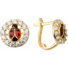 Sembol Gold Çocuk Küpesi 14K Altın Uğurböcekli