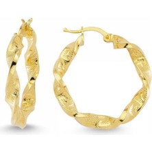 Sembol Gold Altın İtaly Halka Küpe