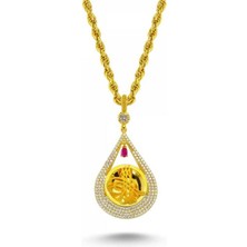 Sembol Gold Altın Osmanlı Tugralı Taşlı Kolye