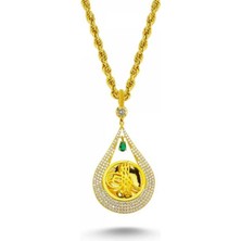 Sembol Gold Altın Osmanlı Tugralı Taşlı Kolye