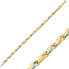 Sembol Gold Altın Bileklik Çizgi Yapraklı Model