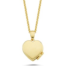 Sembol Gold Altın Resimli Kolye Doç Zincirli Kalp