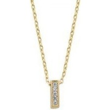 Sembol Gold Altın I Harfli Taşlı Kolye