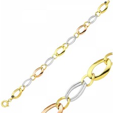 Sembol Gold 14 Ayar Altın Bileklik Hallow Oval Halka