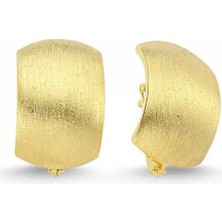 Sembol Gold Altın J Küpe Taşsız Matsimli Model