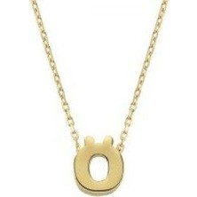 Sembol Gold Altın Ö Harfli Taşsız Kolye