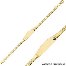 Sembol Gold Altın Çocuk Bileklik 14 Ayar Nazar Boncuklu Sg42-6597