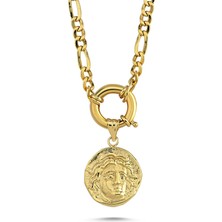 Sembol Gold Altın Madalyon Kolye Yeni Model Md-039784