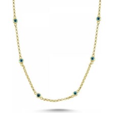 Sembol Gold 14 Ayar Altın Nazarlı Doç Zincir Kolye