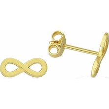 Sembol Gold 14 Ayar Altın İğne Küpe Sonsuzlu